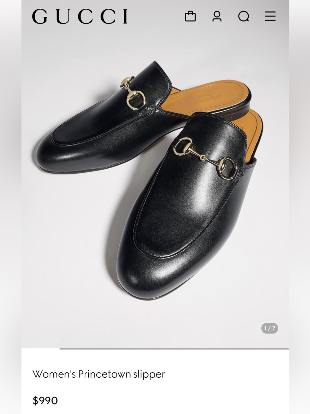 GUCCI WOMENS MULE PRINCETOWN SLIPPER